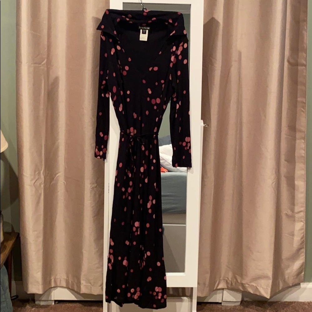 Bebe size med black with pink dots